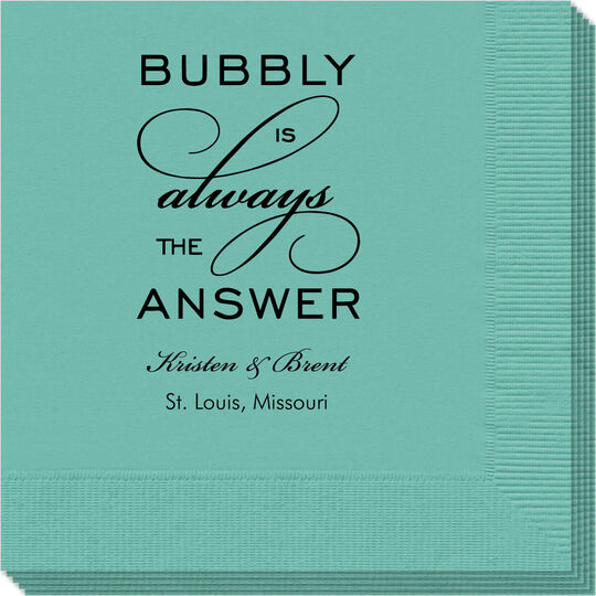 Bubbly is the Answer Napkins